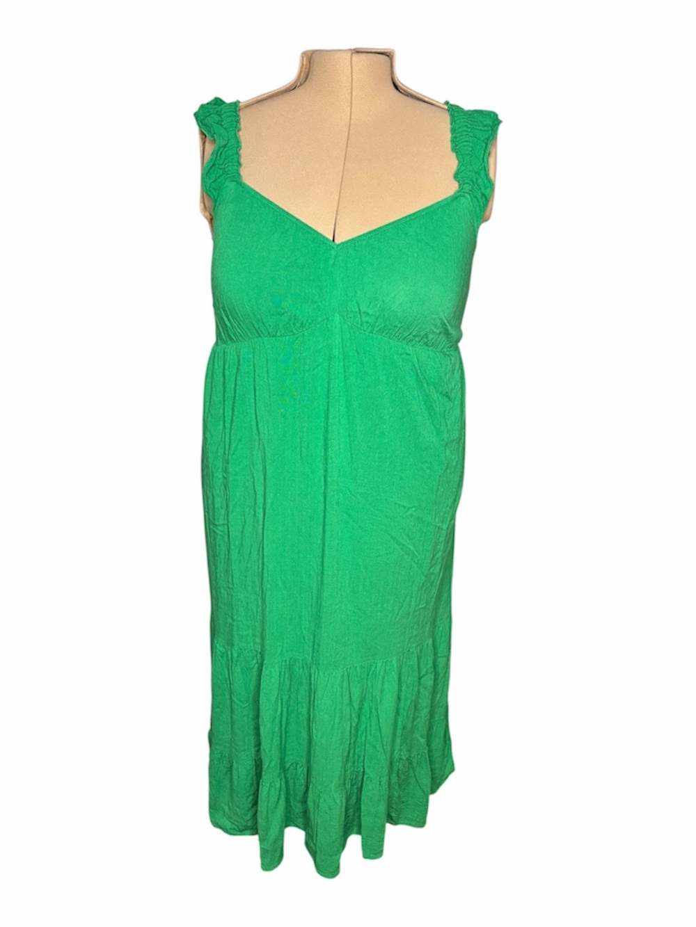 Torrid Green Maxi Dress with Ruffled Straps 🚨Sized Wrong SEE DETAILS🚨